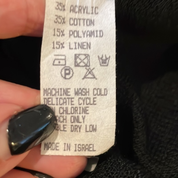 Roni Bis Sweater Knit Black Wide Leg Pants - Picture 9 of 9